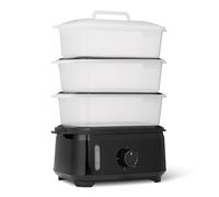 Amazon Basics Electric Food Steamer for Cooking Vegetables with 3-Tier Design, BPA-Free, 9L, 950W, Black