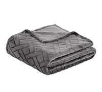 Amazon Basics Embossed Fleece Sofa Throw Blanket, Soft Bed Throw, 150 x 200 cm, Grey
