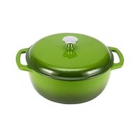 Amazon Basics Enameled Cast Iron Covered Dutch Oven, 5.6 L, Green