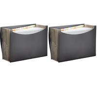 Amazon Basics Expanding File, A4 Size - Black (Pack of 2)
