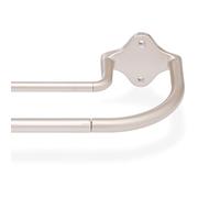 Amazon Basics Extendable Double Window Curtain Pole for Eyelet Curtains, 22 mm Diameter, 122 to 224 cm, Nickel