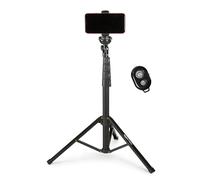 Amazon Basics Extendable Phone Tripod & Selfie Stick 162cm/64inch, with Wireless Remote Control, Black