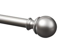 Amazon Basics Extendable Window Curtain Pole with Ball Finials, 19 mm Diameter, 91 to 183 cm, Nickel