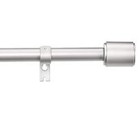 Amazon Basics Extendable Window Curtain Pole with Cap Finials, 19 mm Diameter, 183 to 366 cm, Nickel