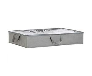 Amazon Basics Fabric Underbed Zipper Storage Bags, 2-Pack, 195.6 x 129.5 x 36.8 cm, Grey