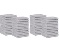 Amazon Basics Face Towel Set for bathroom, 100% Cotton Extra Absorbent Fast Drying Face Cloths 30 x 30 cm, Grey, 48-Pack