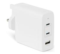 Amazon Basics Fast Charging USB C Nano GaN Wall Charger, 120W 3-Port for Laptops, Tablets, Phones, White