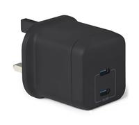 Amazon Basics Fast Charging USB C Nano GaN Wall Charger, 35W 2-Port for Tablets Phones, Black