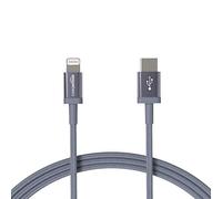 Amazon Basics Fast Charging USB-C to Lightning iPhone Charger Cable, Nylon Braided Cord, MFi Certified Compatible Charger for Apple iPhone 14 13 12 11 X Xs Pro, Pro Max, Plus, iPad, 6 feet, Dark Gray