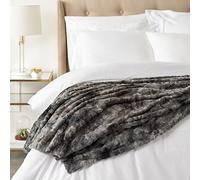 Amazon Basics Faux Fur Sofa Throw Blanket, Not Heated, Soft Bed Throw, 150 x 200 cm, Grey