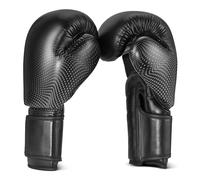 Amazon Basics Faux Leather Boxing Gloves for Men and Women - Training Gloves for Sparring, MMA, Muay Thai - Ergonomic and Breathable Design with Wrist Support - Black