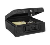 Amazon Basics Fireproof and Waterproof Document Safe Box with Key Lock, 11L Capacity, UL 72 Class 350 Fire Rated, Black