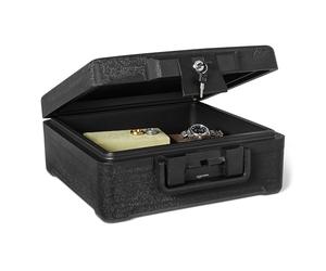 Amazon Basics Fireproof and Waterproof Document Safe Box with Key Lock, 11L Capacity, UL 72 Class 350 Fir Black