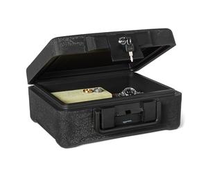 Amazon Basics Fireproof and Waterproof Document Safe Box with Key Lock, 6.2L Capacity, UL 72 Class 350 Fir Black