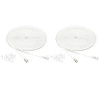 Amazon Basics Flat Cat 7 Ethernet Cable - 15.2 m, 600MHz, Shielded, Snagless, with Nails for Easy Installation, White (Pack of 2)