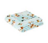 Amazon Basics Fleece Throw Blanket for Kids, Soft and Cozy, for Sofa and Bedroom, 100% Recycled Polyester, Forest Friends, 127 x 152 cm