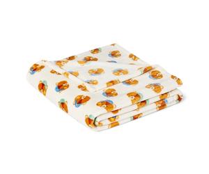 Amazon Basics Fleece Throw Blanket for Kids, Soft and Cozy, for Sofa and Bedroom, 100% Recycled Polyester, Woodland Bears, 127 x 152 cm