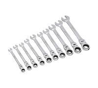 Amazon Basics Flexible Ratcheting Wrench Set, 10 pieces