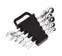 Amazon Basics Flexible Ratcheting Wrench Set - Metric, 5-Piece, 8mm, 10mm, 13mm, 14mm, and 17mm