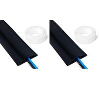 Amazon Basics Floor Cord Cover, 182.88 cm Length, 6.6 cm Diameter, Black (Pack of 2)