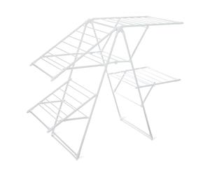 Amazon Basics Foldable 4-Wing Metal Clothes Drying Rack, 155 x 60 x 126 cm, White