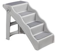 Amazon Basics Foldable Dog Stairs, 3-Step Pet Steps, Non-Slip Pads, for Small Disabled Injured or Elderly Pets, Grey, 60.7 x 40.9 x 50.2 cm