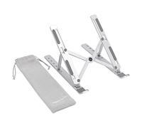 Amazon Basics Foldable Laptop Stand & Riser for Desk, 6-Angle Adjustable, Lightweight Portable Design, Recommended for Ergonomic Viewing, Fits 10 (25.4 cm) - 15.6 Inches (39.6 cm) Laptops, Silver