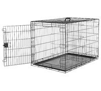 Amazon Basics Foldable Metal Wire Dog Crate with Tray, Single Door, 122cm Length