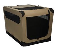 Amazon Basics Folding Soft Crate for Cat Dog Rabbit Portable and Collapsible 36 Inch Tan L 36"""" x 24"""" x 24""""