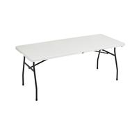 Amazon Basics Folding Table 6 ft with Carrying Handle Indoor & Outdoor White