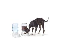 Amazon Basics Food and Water Dispenser for Pets, Feeder, Large, Grey