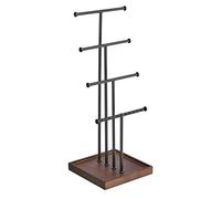 Amazon Basics Four-Tiered Jewellery Tree Stand - Walnut/Black
