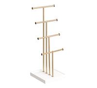 Amazon Basics Four-Tiered Jewellery Tree Stand - White/Brass