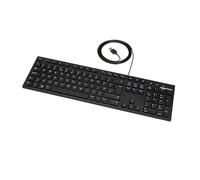Amazon Basics Full size Wired Keyboard Compatible with Laptop PC Tablet, USB Plug-and-Play, QWERTY UK Layout, Matt Black