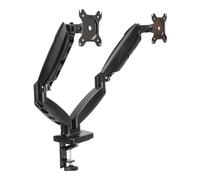 Amazon Basics Gas Spring Dual Monitor Arm Desk Mount, Adjustable Tension, Fits 38.1-68.6 cm Monitors, Supports 2-7kg Each Arm, VESA 75x75/100x100, Black