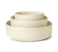 Amazon Basics Glazed Stoneware Serving Bowls, 3-Piece Set, Dishwasher-Safe, Ivory