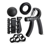 Amazon Basics Grip Strength Trainer Forearm Strengthener 5-Piece Kit, Black