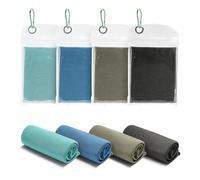 Amazon Basics Gym Cooling Towels for Neck and Face, Working Out, 102 cm x 31 cm, 4-Pack, Black/Gray/Aqua/Navy