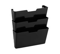 Amazon Basics Hanging 3 Tier Wall File Organizer, 3 count (Pack of 1), Letter Size, 33 x 38 cm, Black
