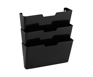 Amazon Basics Hanging 3 Tier Wall File Organizer, 3 count (Pack of 1), Letter Size, 33 x 38 cm, Black