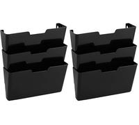 Amazon Basics Hanging 3 Tier Wall File Organizer, 3 count (Pack of 2), Letter Size, 33 x 38 cm, Black