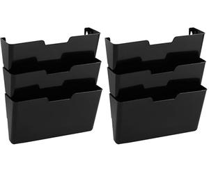 Amazon Basics Hanging 3 Tier Wall File Organizer, 3 count (Pack of 2), Letter Size, 33 x 38 cm, Black
