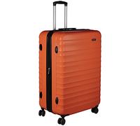 Amazon Basics Hard Shell Large Suitcase - Expandable ABS Travel Luggage with 4 Double Spinner Wheels - Scratch Resistant and Lightweight Construction - 78 x 52.6 x 32cm - Burnt Orange