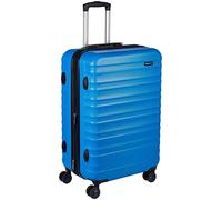 Amazon Basics Hard Shell Medium Suitcase - Expandable ABS Travel Luggage with 4 Double Spinner Wheels - Scratch Resistant and Lightweight Construction - 68 x 45.1 x 28.6cm - Light Blue