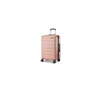 Amazon Basics Hardside Medium Suitcase, ABS Hardshell Expandable Lightweight Suitcase with 4 Spinner Wheels, 68 cm, Rose Gold