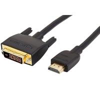 Amazon Basics HDMI to DVI Cable, 1.8 m, Gold-Plated Male Adapter, Black