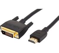 Amazon Basics HDMI to DVI Cable, Bi-Directional, Gold-Plated, 10 ft, Black