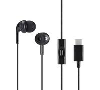 Amazon Basics Headphones, USB-C Wired Earbuds with Microphone, In-Ear, 4.2-ft Cable, S/M/L Ear Tips, Black
