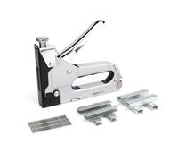 Amazon Basics Heavy Duty 3-in-1 Staple Gun with 600 Staples (D, U & T Type), Adjustable Power, Durable Steel Body - Ideal for Upholstery, Carpentry, DIY Home Repairs, and Furniture Restoration