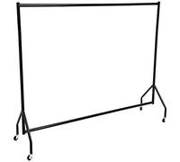 Amazon Basics Heavy Duty Clothes Rail with Wheels, 32mm Steel Frame, Tool-Free Assembly, 1.82 x 1.52 m, Black, for Home, Shop or Workspace